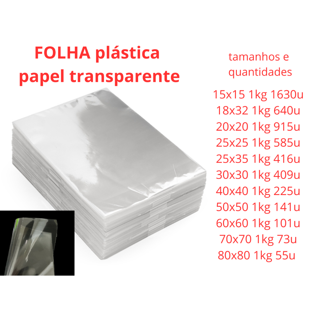folha papel tipo celofane varias medidas plástico transparente para presentes