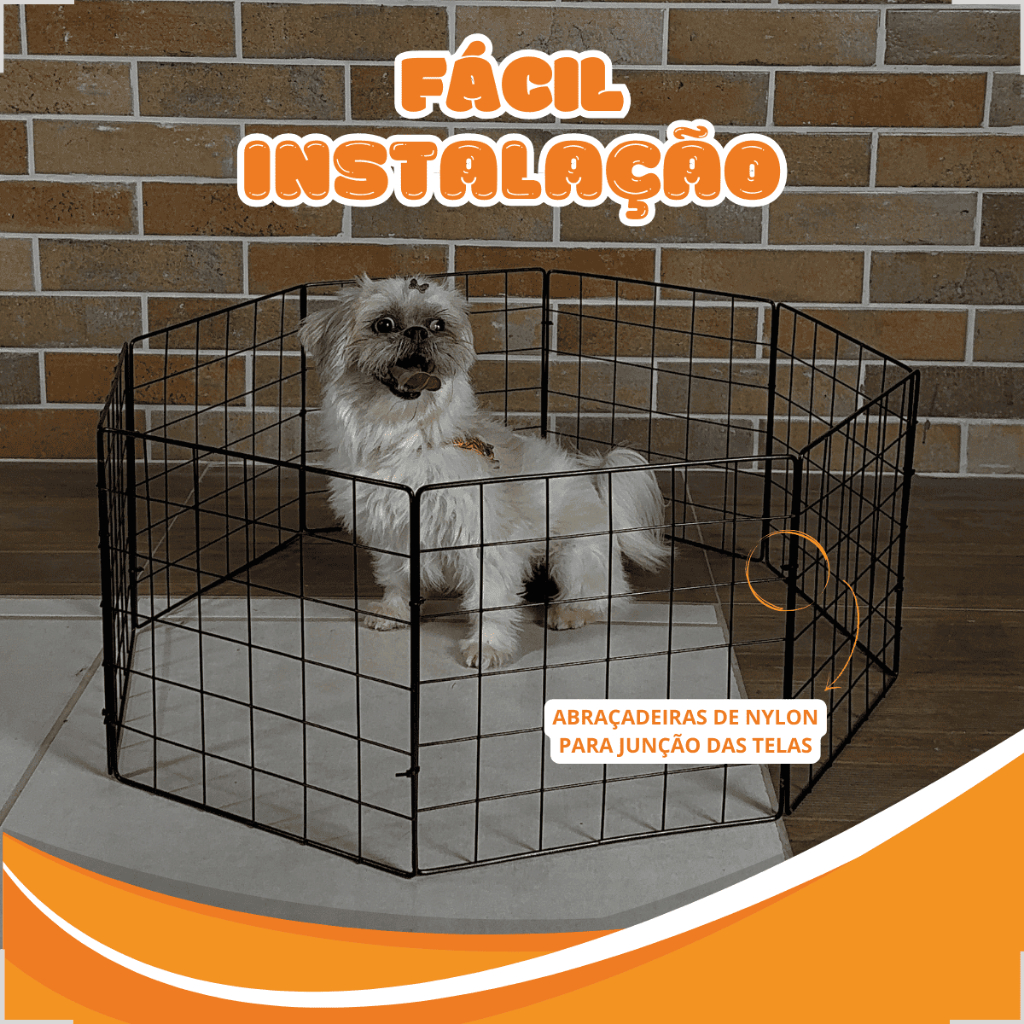Cercado Pet 30x30 Preto Tela Modular para Cachorro Porquinho Da India Fácil Montagem Promoção