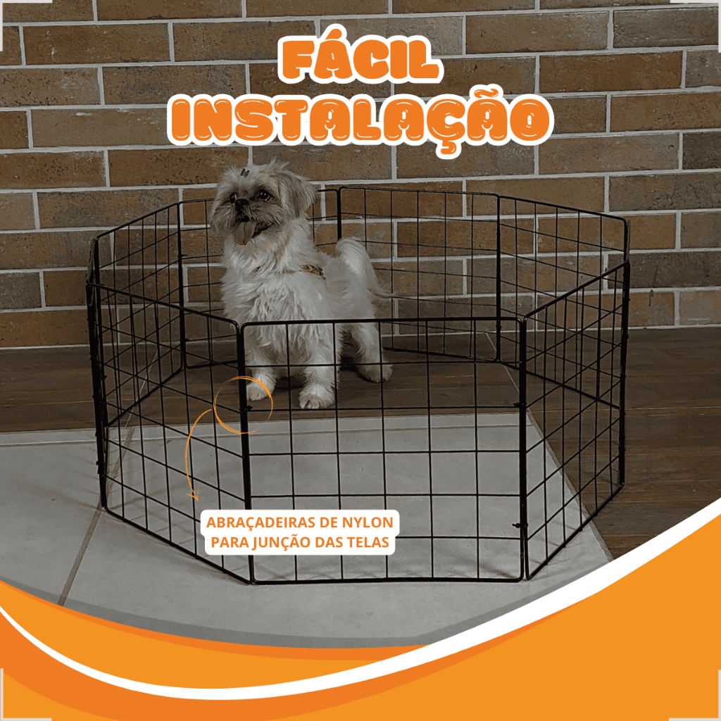 Cercado Pet 30x30 com Grade Preta Montável Leve e Resistente Animais Promoção