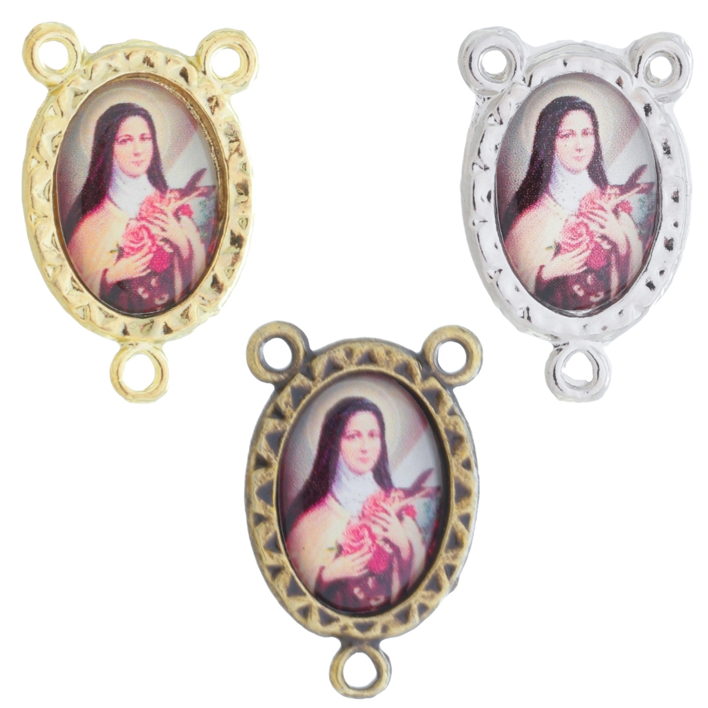 Entremeios para Terço Uma Face Santa Terezinha Dourado, Ouro Velho e Níquel Asas da Fé em Oferta na Shopee