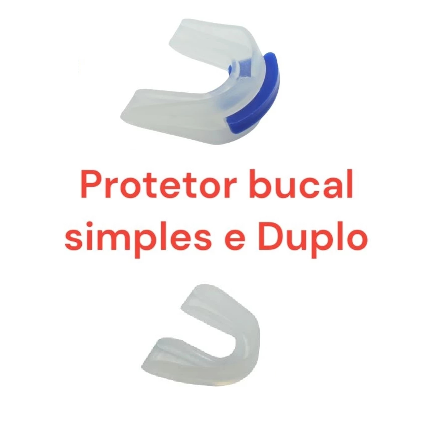Protetor Bucal Simples OU Duplo Moldável P/ Muay Thai, Boxe, Mma