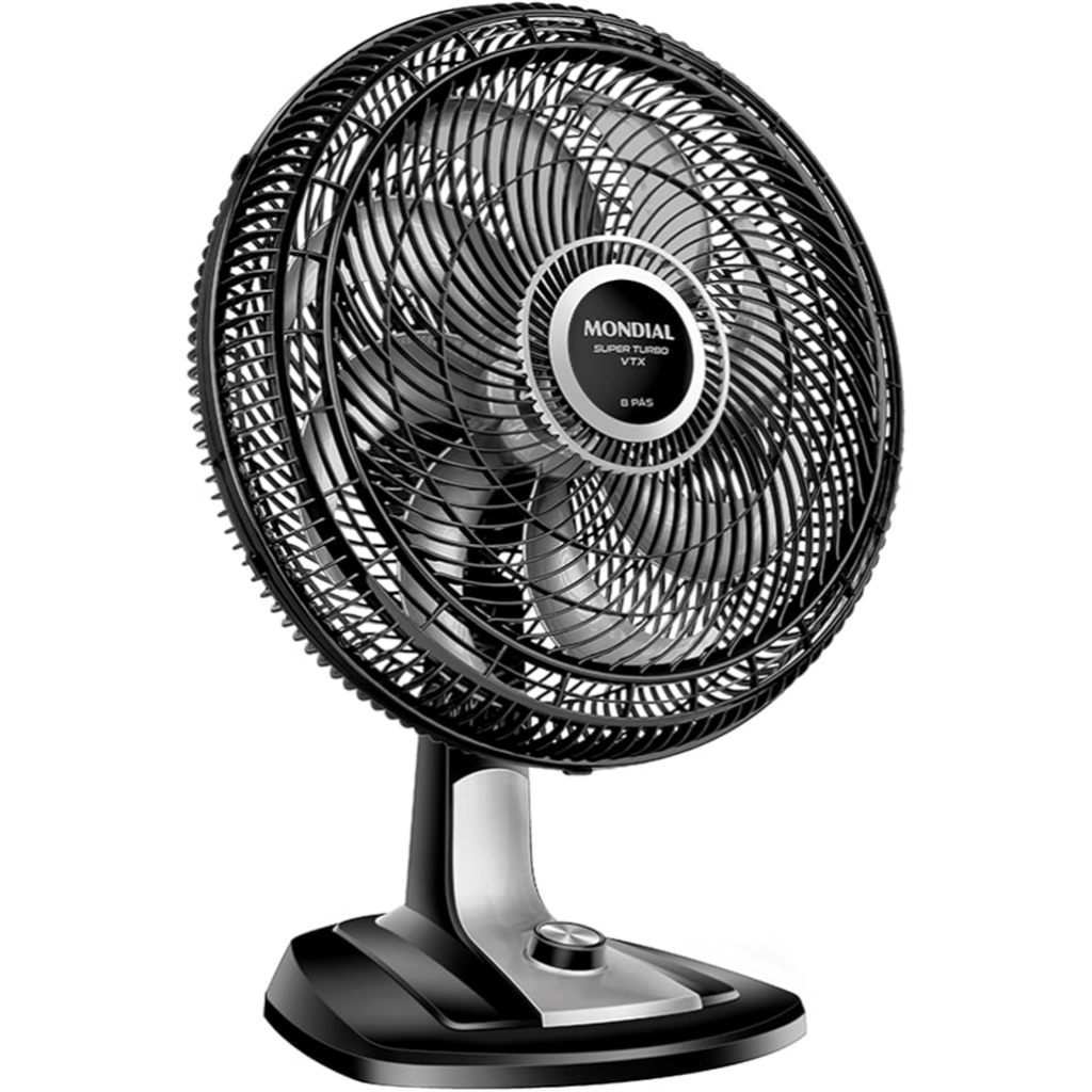 Ventilador 40cm Super Turbo 8 Pás, Mondial, Preto/Prata, 140W, 110V - VTX-40-8P