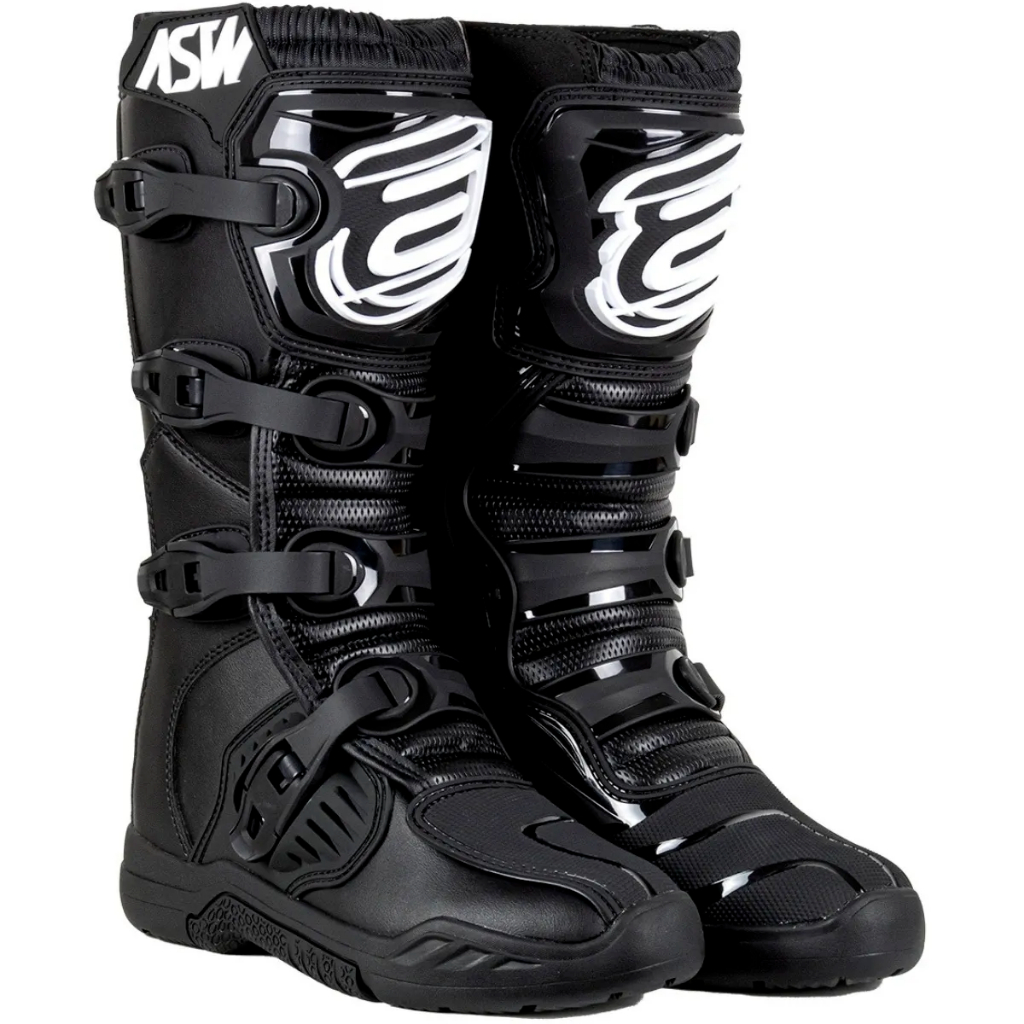 Bota Moto ASW Image Enduro - Preto/Branco