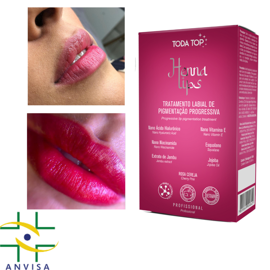 Kit Henna Labial Profissional Rosa Maquiagem Pode Utilizar Dermapen Até 40 Aplicações - Toda Top