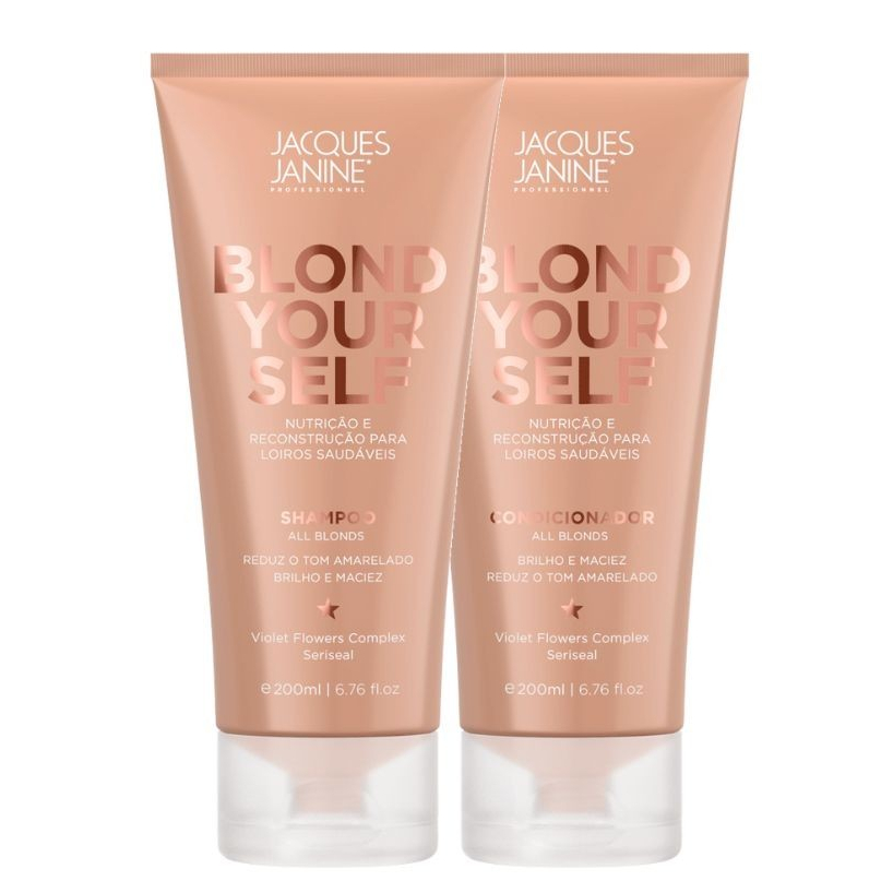 Kit Jacques Janine Blond Yourself Matizador Desamarelador Shampoo Sem Sal e Condicionador 200ml em Oferta na Shopee
