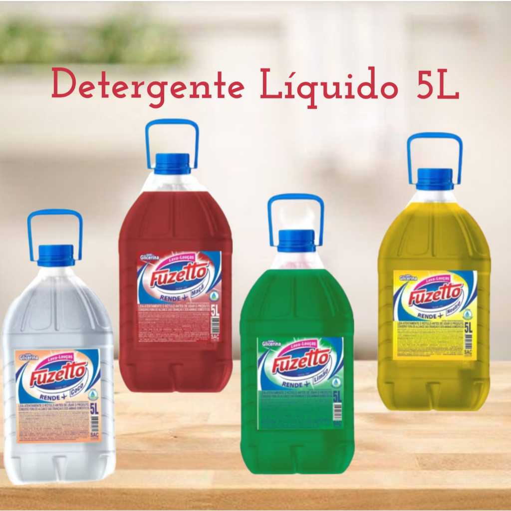 Detergente 5 Litros Lava-louças Cozinha FUZETTO
