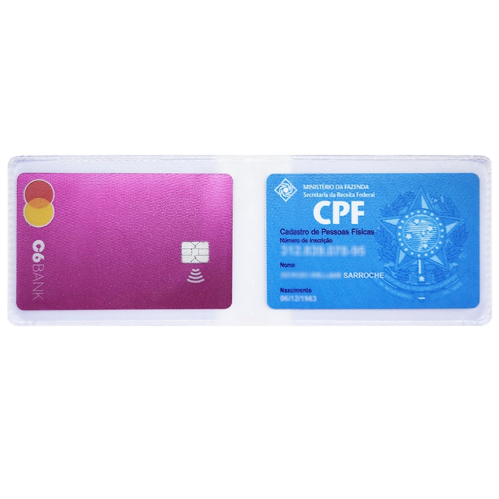 Miolo Refil Plástico Para Carteira Porta Rg Cnh Reforçado 10 Unidades - 5 Tamanhos