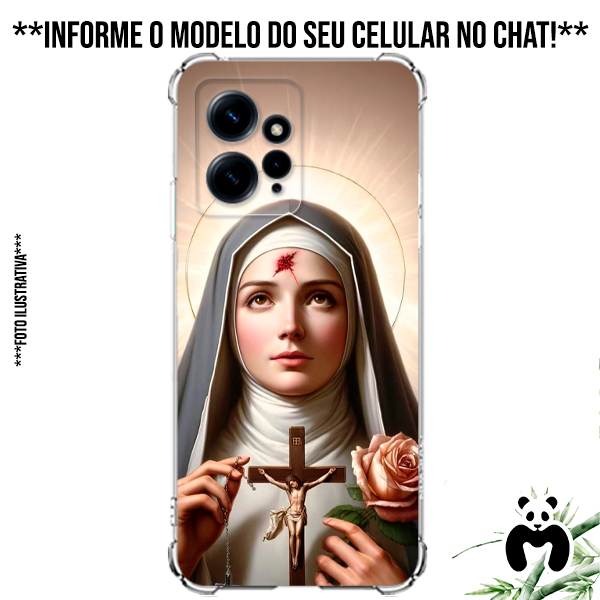 Capa Case Personalizada Celular Inspirada Santa Rita de Cassia Católico Santos Religião Fé Igreja