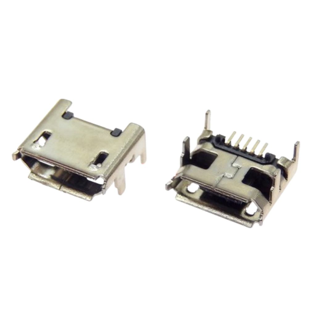 Conector Micro Usb Fêmea 5 Pinos Com 4 Garras Smt em Oferta na Shopee