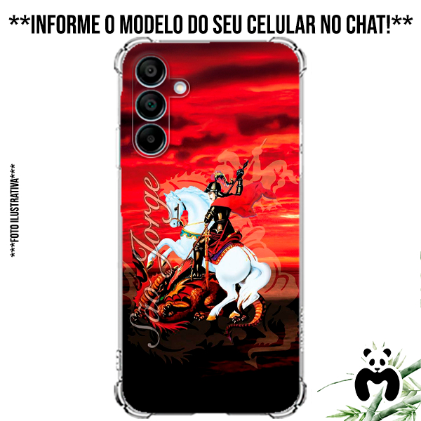 Capa Case Personalizada Celular Inspirado São Jorge Capadocia Santo Guerreiro Religião Fé Dragão