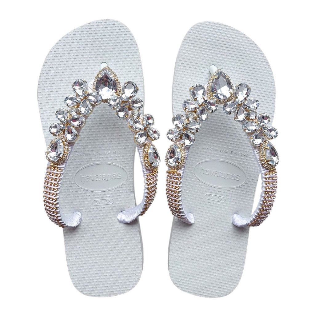Chinelo Decorado Paraty – Havaianas Top Original com Cristais | Artesanal, Elegante e Exclusivo em Oferta na Shopee