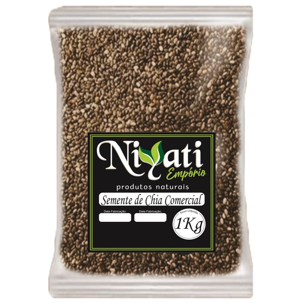 Semente de Chia 1Kg Comercial para Pães Frutas Doces e Saladas em Oferta na Shopee