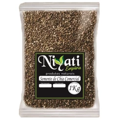 Semente de Chia 1Kg Comercial para Pães Frutas Doces e Saladas