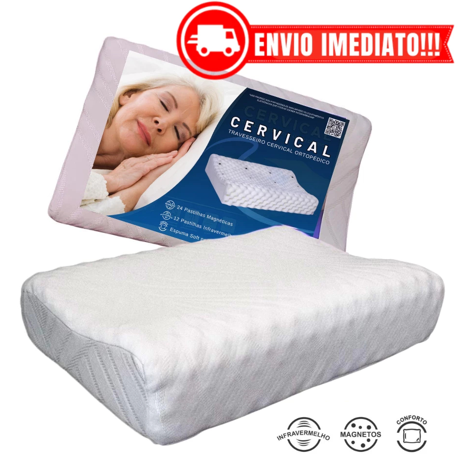 Travesseiro Cervical Ortopédico - Alívio para a Dor no Pescoço e Coluna!