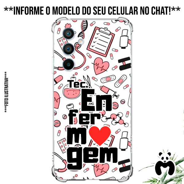 Capa Case Personalizada Celular Profissão Enfermagem Tecnico Hospital Saúde Faculdade Curso