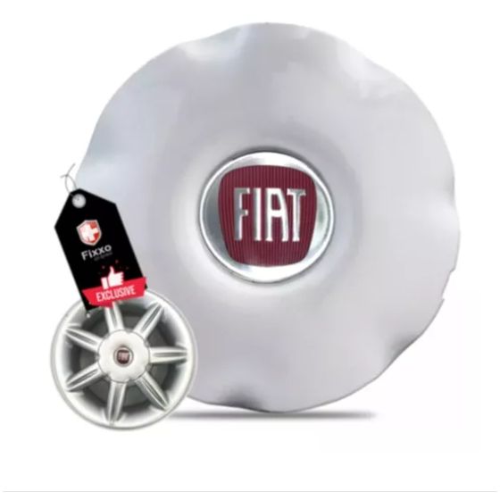 Kit 4 Calotinha Tampa Centro De Roda Fiat Brava C/e Vermelho