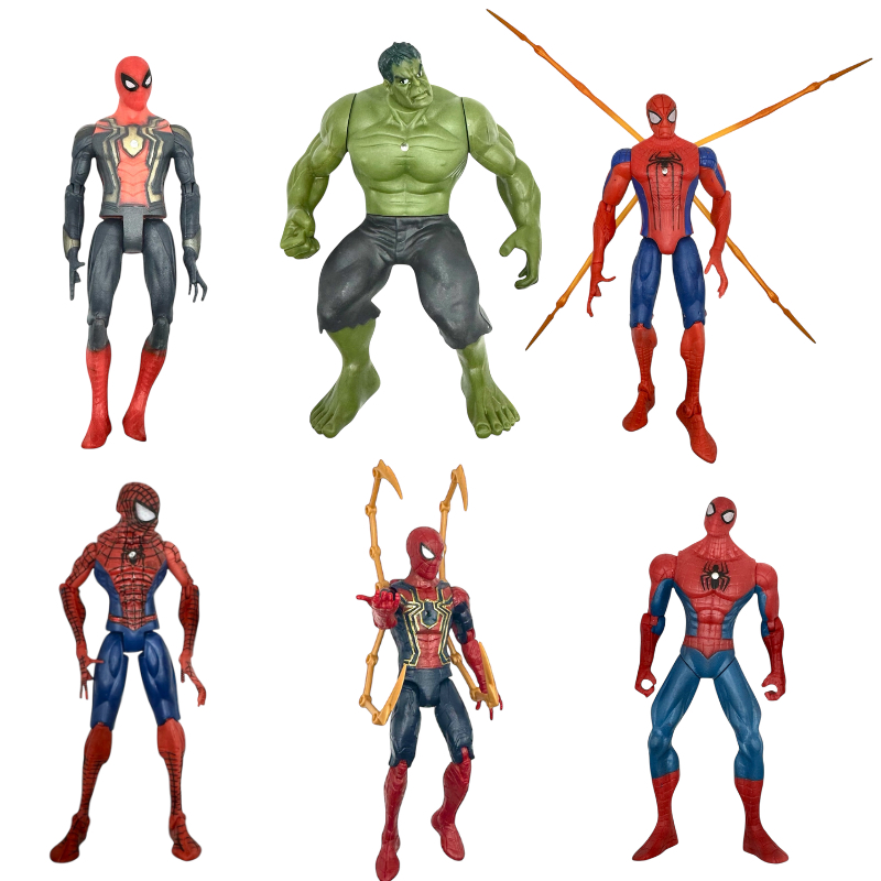 Boneco Brinquedo Colecionável Personagem Homem Aranha Hulk Aranha de Ferro Vingadores Herois Figure Action