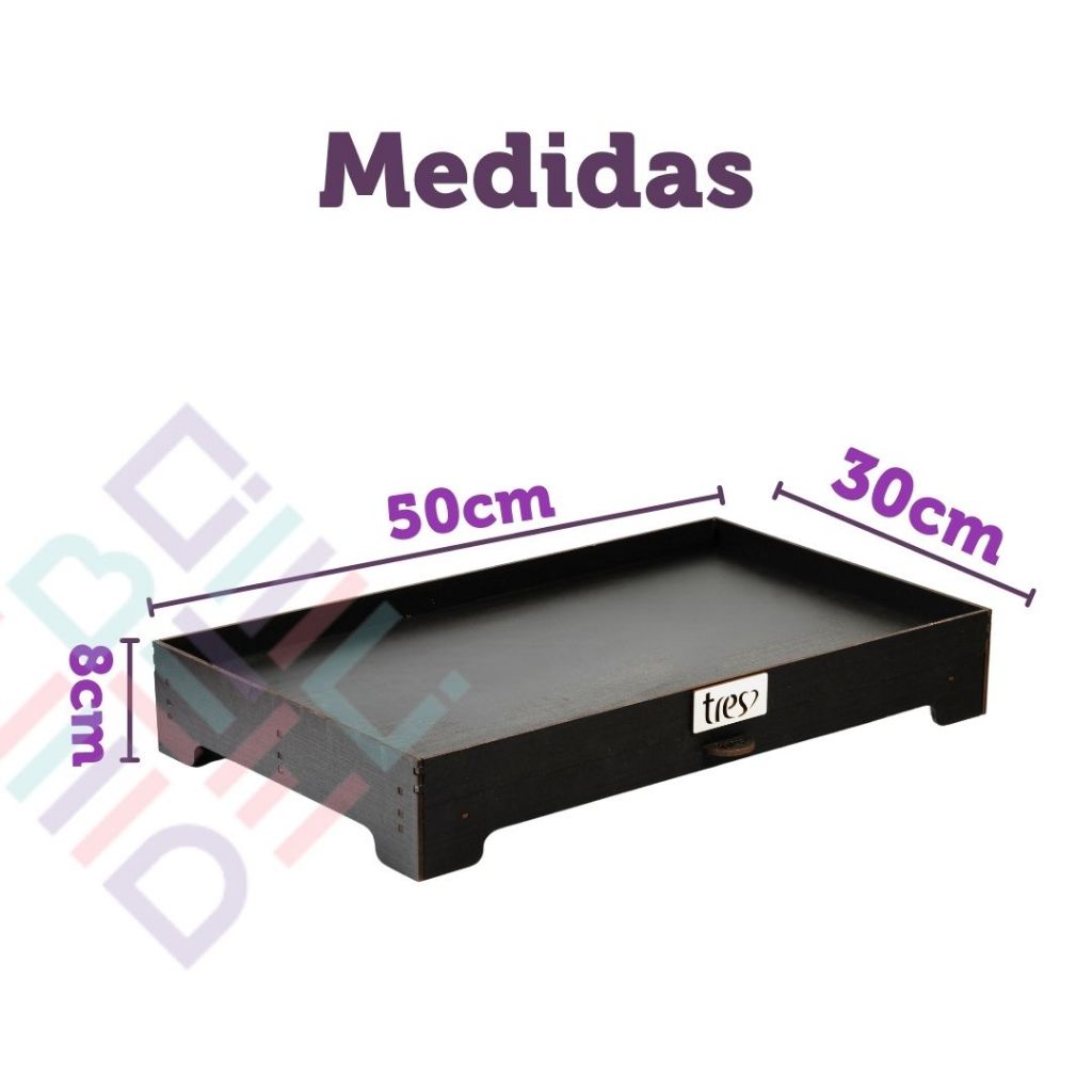 Bandeja Mdf Grande Três Corações Porta 40 Capsulas Gaveta Embutida Cantinho do Cafe Cha Cafeteira