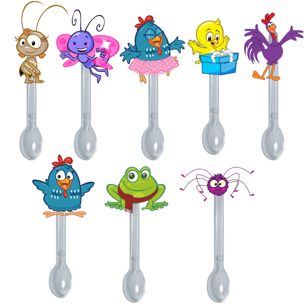 50 Mini Colher De Brigadeiro Galinha Pintadinha em Oferta na Shopee