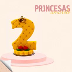 VELA BISCUIT PRINCESAS AMARELO