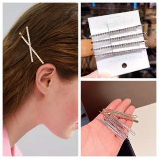 Moda Tic Tac Clips Cabelo Grampo/Presilha Simples Cristais Strass