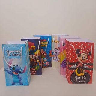 SACOLINHAS PERSONALIZADAS 16,5X8,9 (FAZEMOS QUALQUER TEMA) em Oferta na Shopee