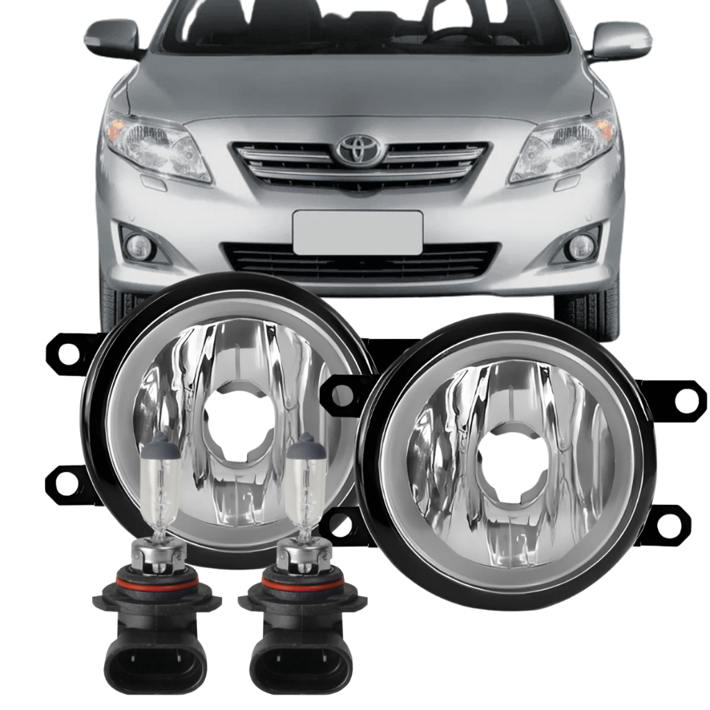 Par Farol Milha Neblina + Lâmpadas Corolla 2009 2010 2011 2012 2013 2014 2015 2016 2017 2018 Lente Vidro