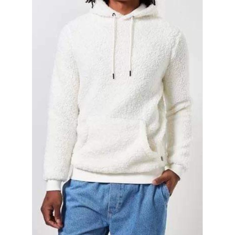 Detalhes do Blusão Teddy Com Capuz E Bolso Canguru Sherpa