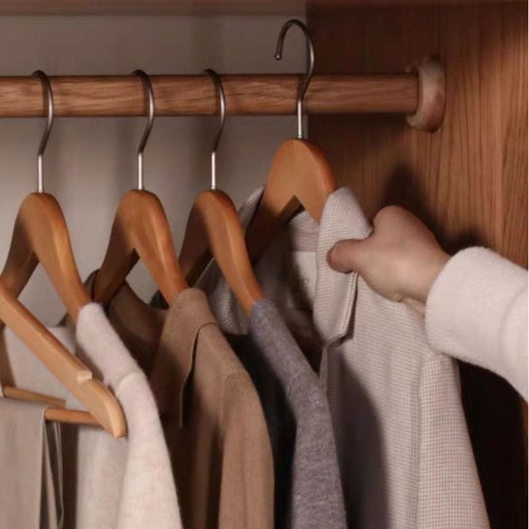 Kit 6 Cabides de Madeira para Roupas Adulto Infantil Organizador de Guarda Roupas