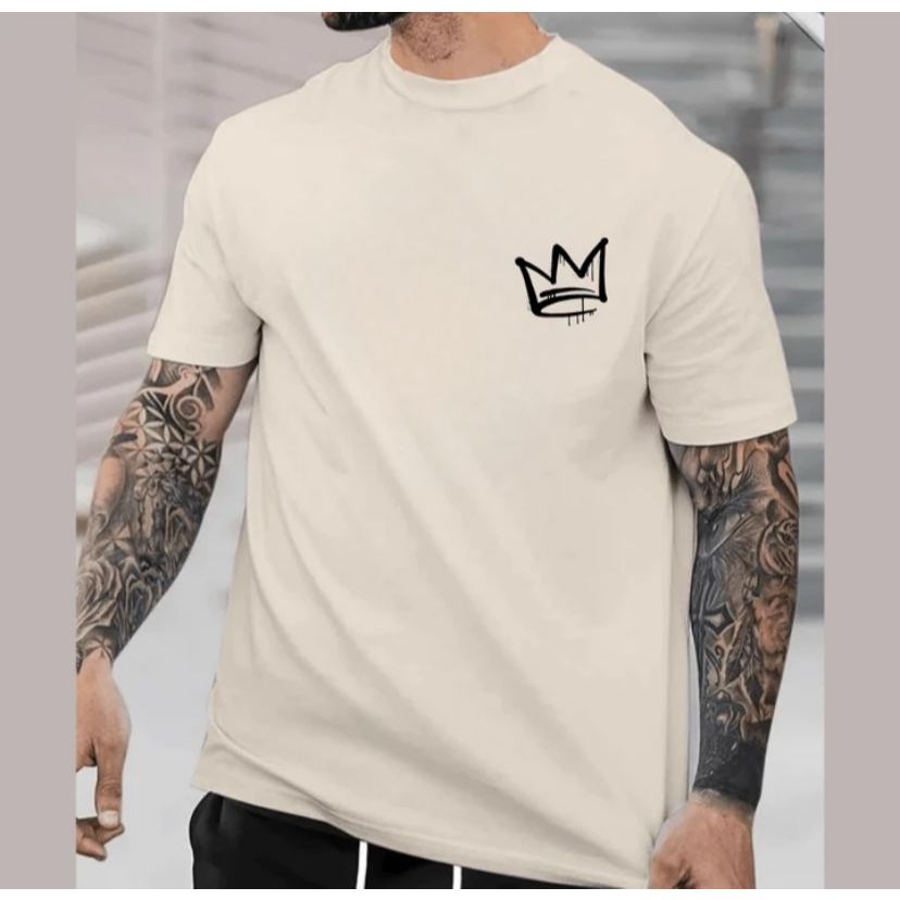 Camiseta Masculina Streetwear 100% Algodão Camisa Coroa Básica Premium