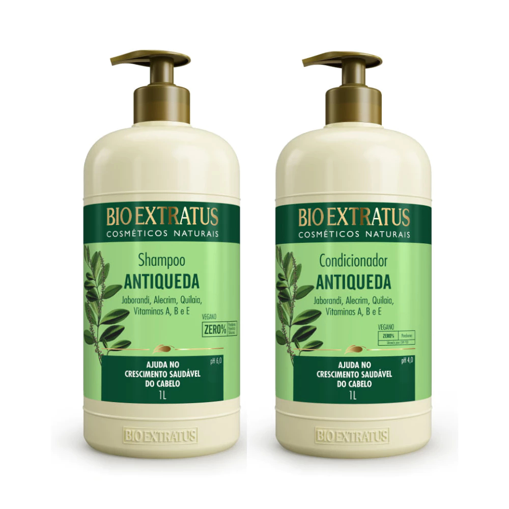 Kit Jaborandi Bio Extratus Shampoo e Condicionador - 1L Antiqueda e Crescimento