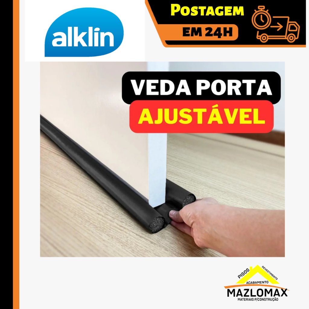 Veda Porta Ajustável Rolinho Protetor de Porta Contra Insetos Impermeável 70/80cm Preto