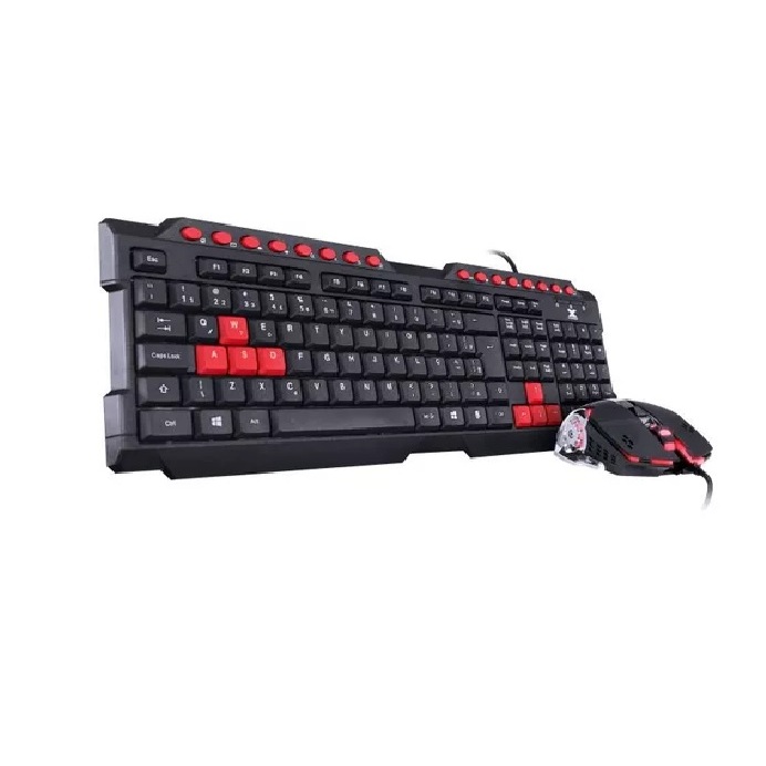 Kit Gamer Vinik VX Gaming - Teclado Multimídia, ABNT2 + Mouse Grifo, LED Vermelho - VGC-01V