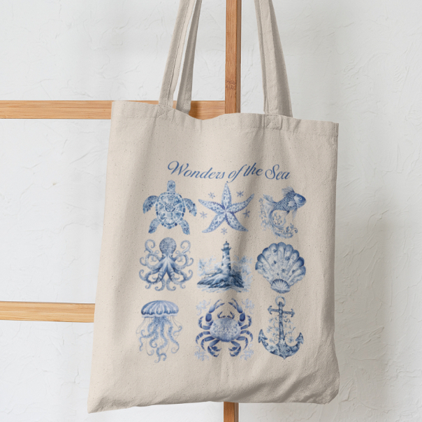 Bolsa Ecobag Promocional Maravilhar do Mar Oceano Brim Leve Algodão em Oferta na Shopee