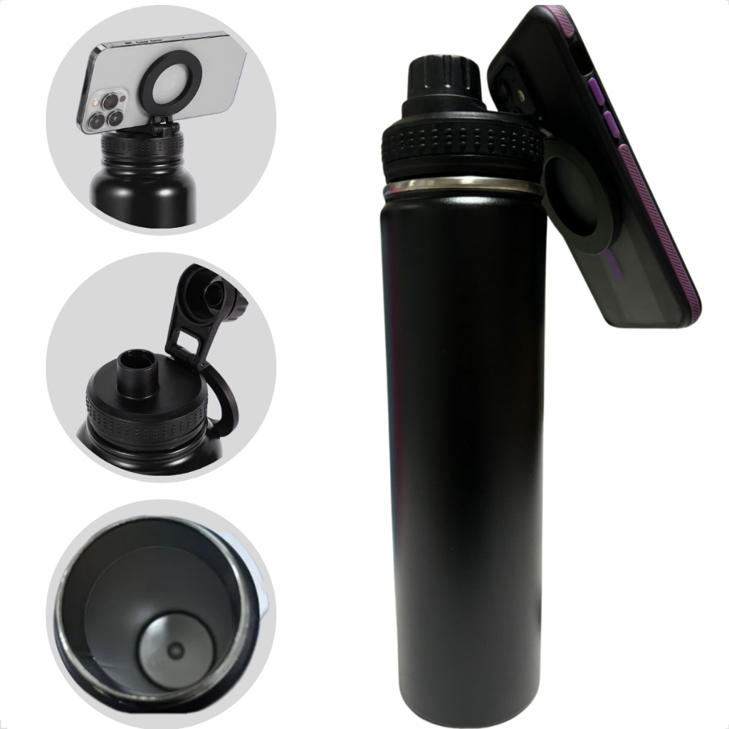 Garrafa Térmica Com Suporte para Magsafe Magnético imã Tripé 800ml