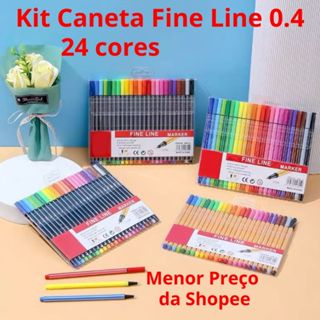Kit Canetas Coloridas cores 24un/48un/ 60un/ 80un/ 120un/ 168un 1ª Linha em Oferta na Shopee