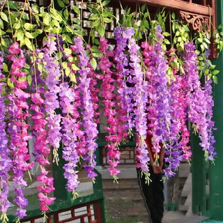 Pendente Glicínias Artificial Decoração Do Casamento De Planta Rattan Partido Passos De Feijão Pétala Teto-BH802287 em Oferta na Shopee