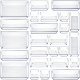 Kit 25 Organizador Multiuso Modular Gavetas Acrílico Cristal