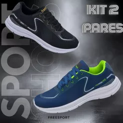 KIT 2 Pares Tênis Masculino Esportivos para Corrida e Academia Macio