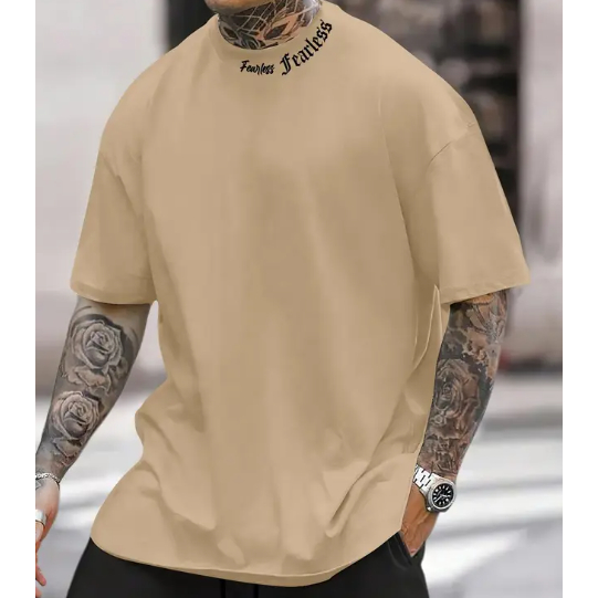 Camisa Camisão Oversized Fearless Streetwear Estampada Estilosa 100% Algodão Fio 30.1 em Oferta na Shopee