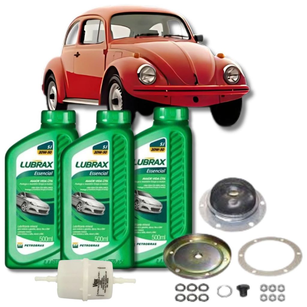 Kit Revisão Óleo Filtro Peneira do Carter - VW Fusca 1300 / 1500 / 1600 Carburação Simples - Lubrax em Oferta na Shopee