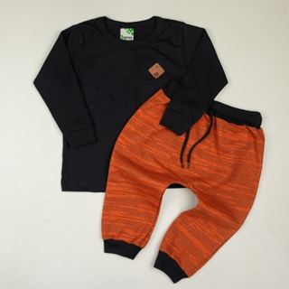 Conjunto infantil inverno menino camiseta m/l e calça em moletinho 1/2/3 anos em Oferta na Shopee