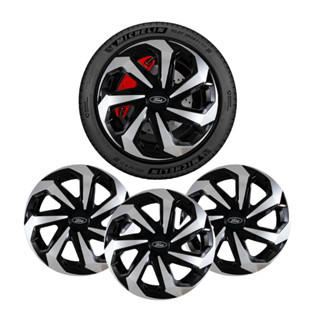 Jogo 4 Calotas Aro 13 Preto e Prata Spider Elitte Motors Universal em Oferta na Shopee