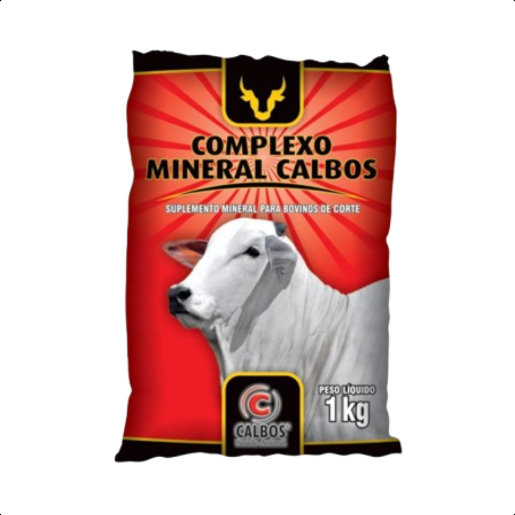 Complexo Mineral Calbos 1kg Premix Bovinos Suplemento Crescimento