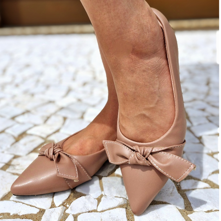 Sapatilha Feminina Bico Fino Moda Evangélica Casual Trabalho Elegante Confortável Antiderrapante