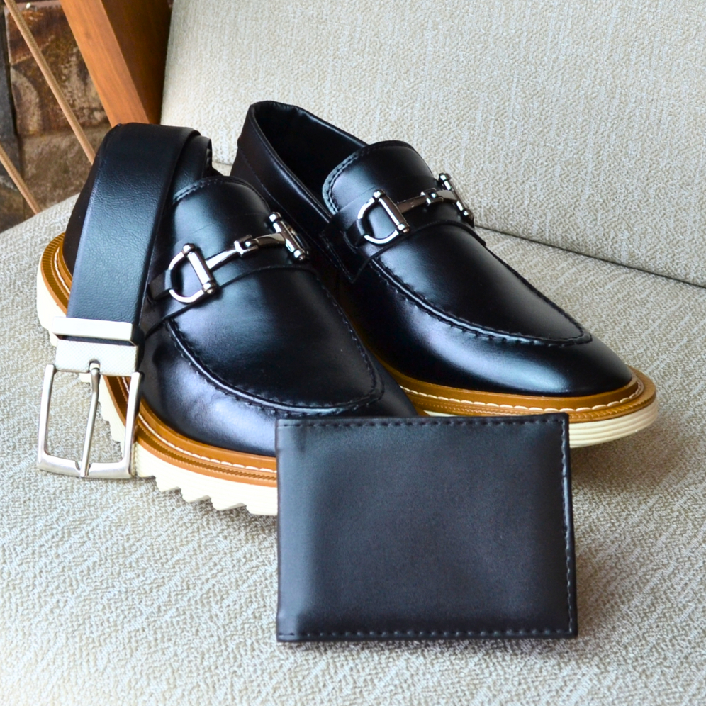 Sapato Masculino Mocassim com Carteira e Cinto Kit Completo Casual Tratorado com Fivela 37 ao 46 Confortável em Oferta na Shopee