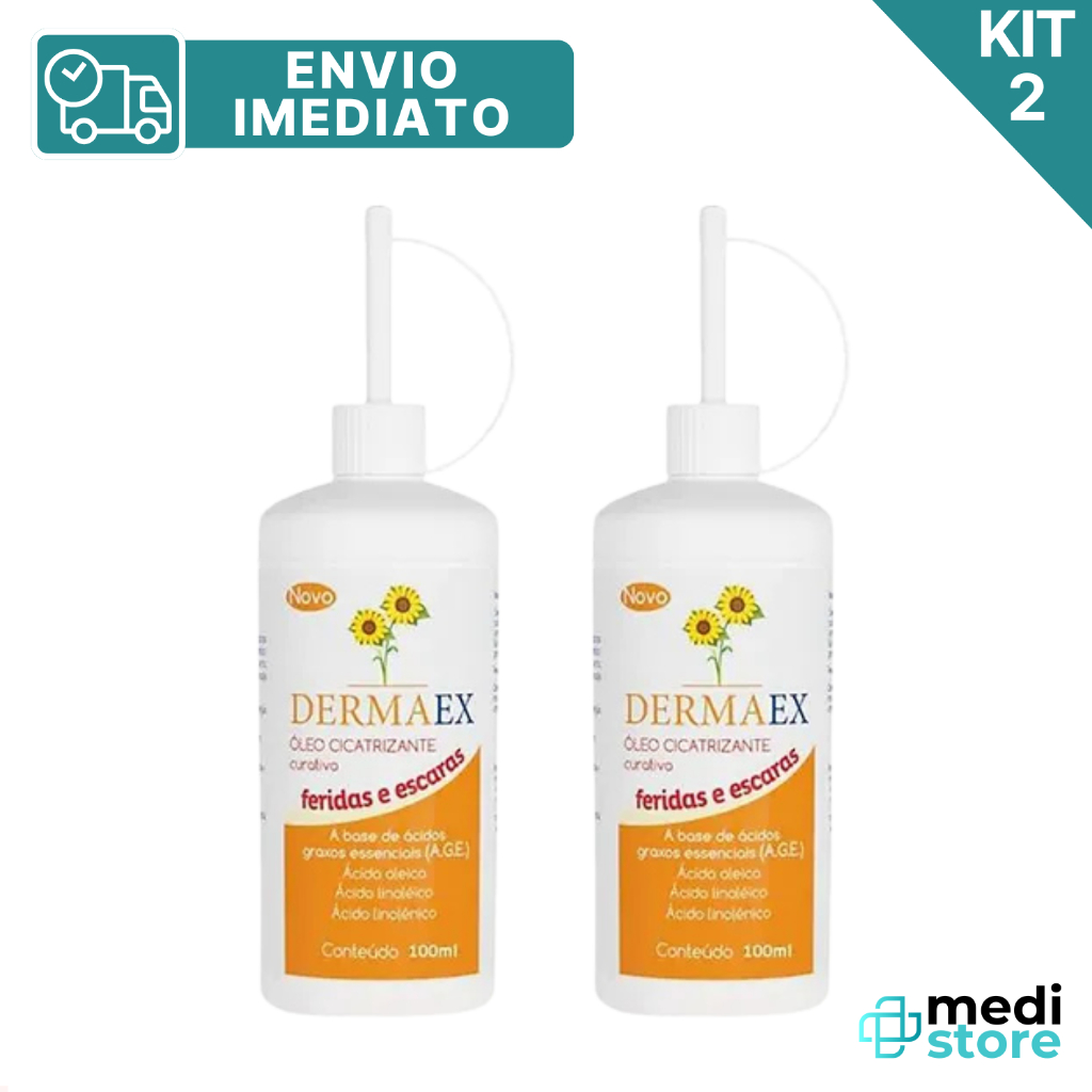 Kit com 2 - Óleo De Girassol Cicatrizante Dermaex 200ml - Envio Imediato