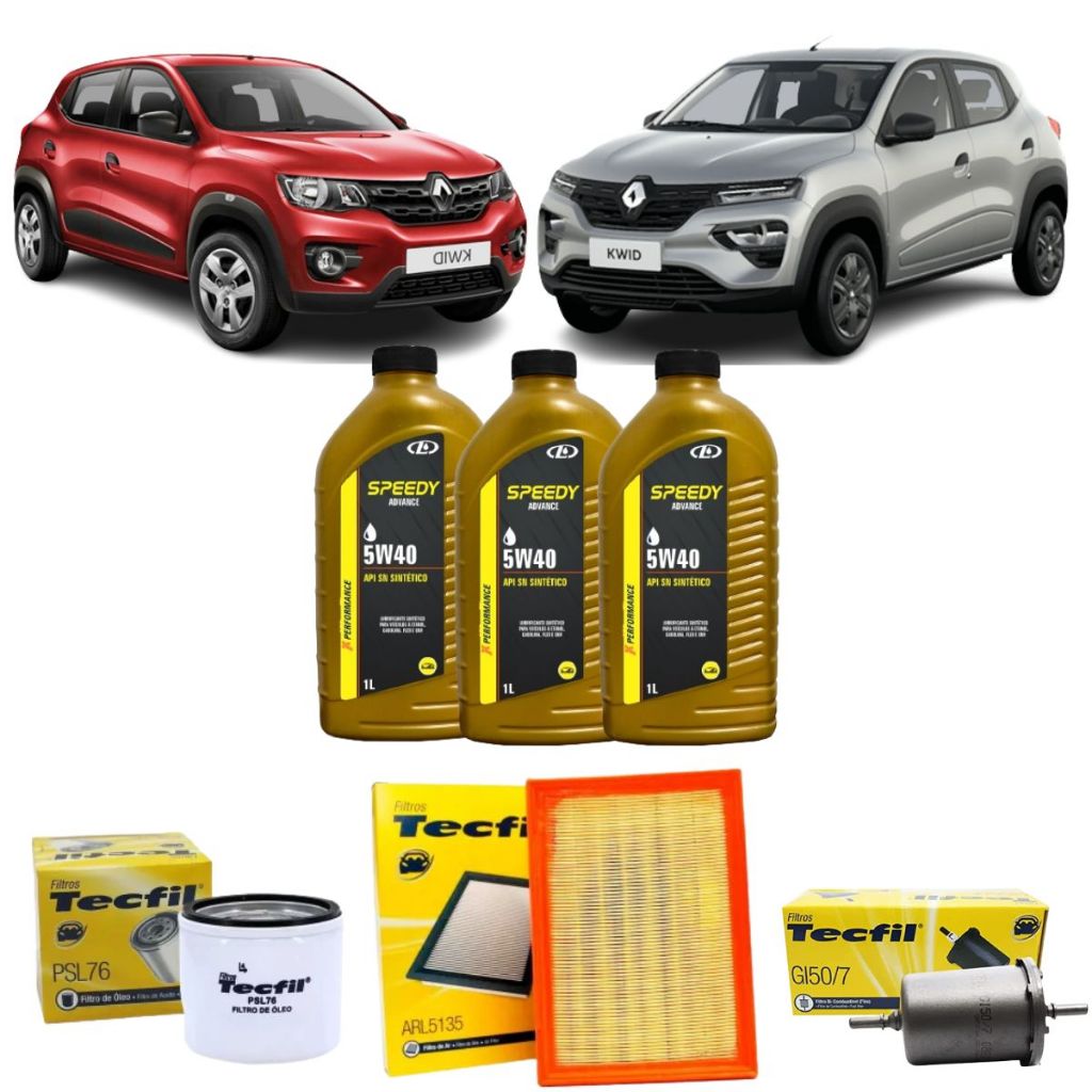 Kit Troca De Oleo E Filtros Renault Kwid 1.0 12v 5W40 Sintetico em Oferta na Shopee