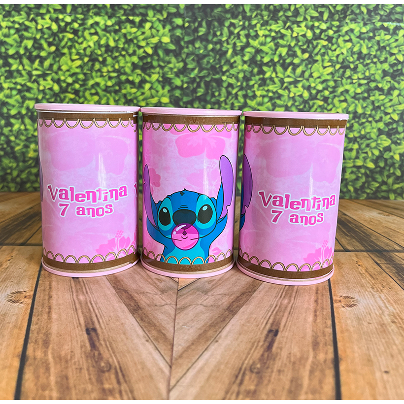 10 Cofrinhos Personalizados Para Festa Stitch Chiclete Com Nome e Idade em Oferta na Shopee