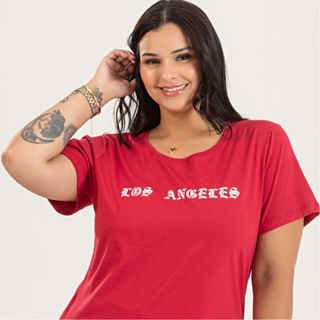 T-shirt Feminina Plus Size G6 a G10 100% Algodão Gola Redonda Camiseta Básica Modelagem Soltinha L5 em Oferta na Shopee